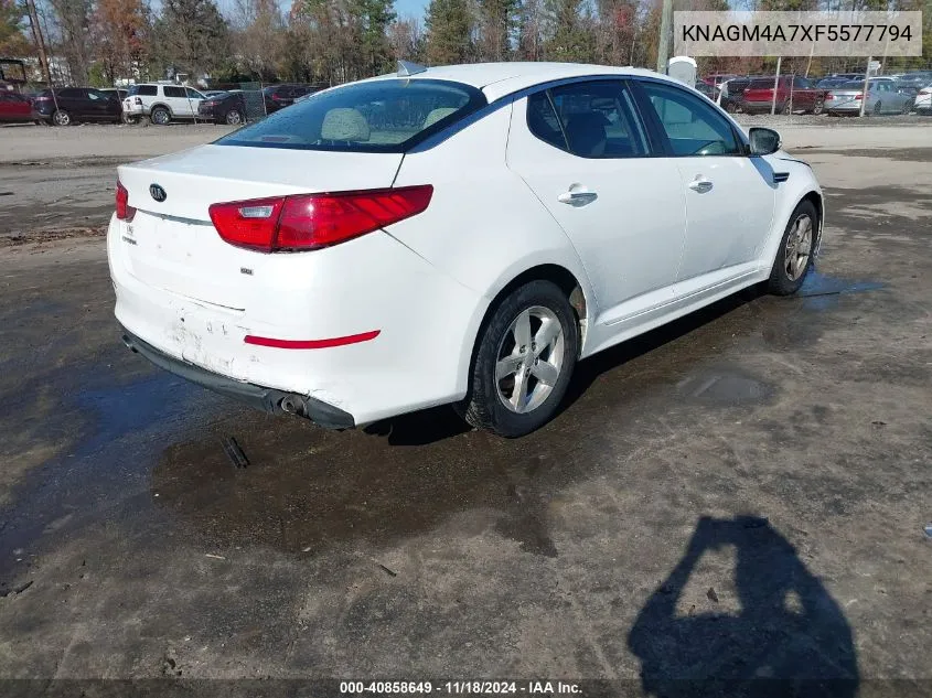 2015 Kia Optima Lx VIN: KNAGM4A7XF5577794 Lot: 40858649