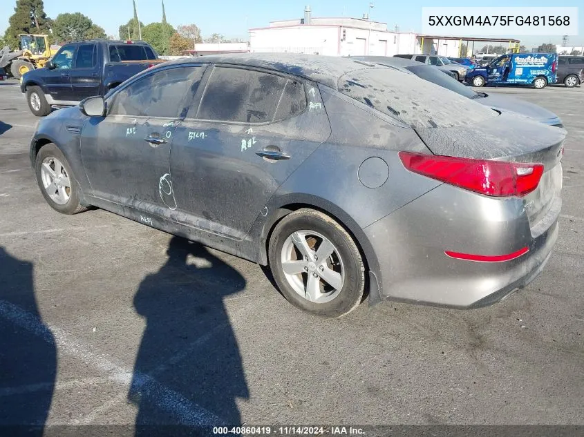 2015 Kia Optima Lx VIN: 5XXGM4A75FG481568 Lot: 40860419