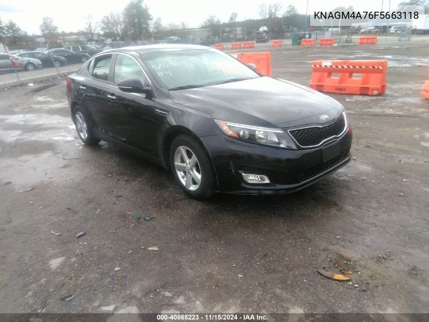 2015 Kia Optima Lx VIN: KNAGM4A76F5663118 Lot: 40865223