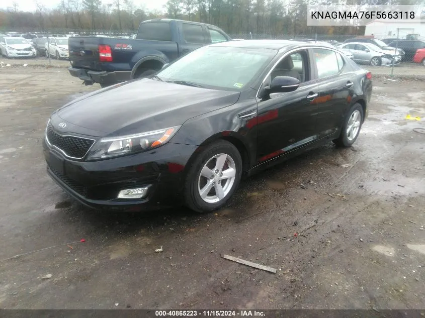 2015 Kia Optima Lx VIN: KNAGM4A76F5663118 Lot: 40865223