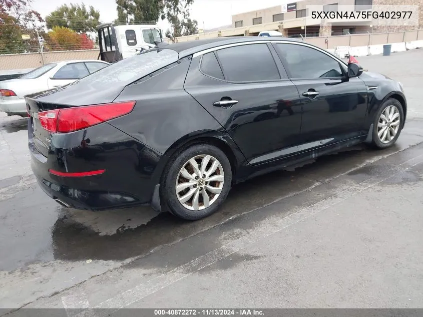 2015 Kia Optima Ex VIN: 5XXGN4A75FG402977 Lot: 40872272