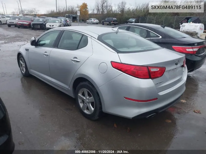 2015 Kia Optima Lx VIN: 5XXGM4A78FG489115 Lot: 40882586