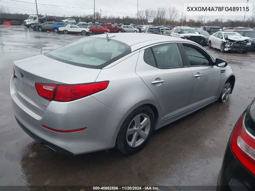 2015 Kia Optima Lx VIN: 5XXGM4A78FG489115 Lot: 40882586