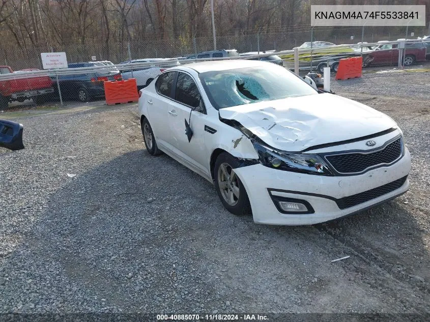 2015 Kia Optima Lx VIN: KNAGM4A74F5533841 Lot: 40885070