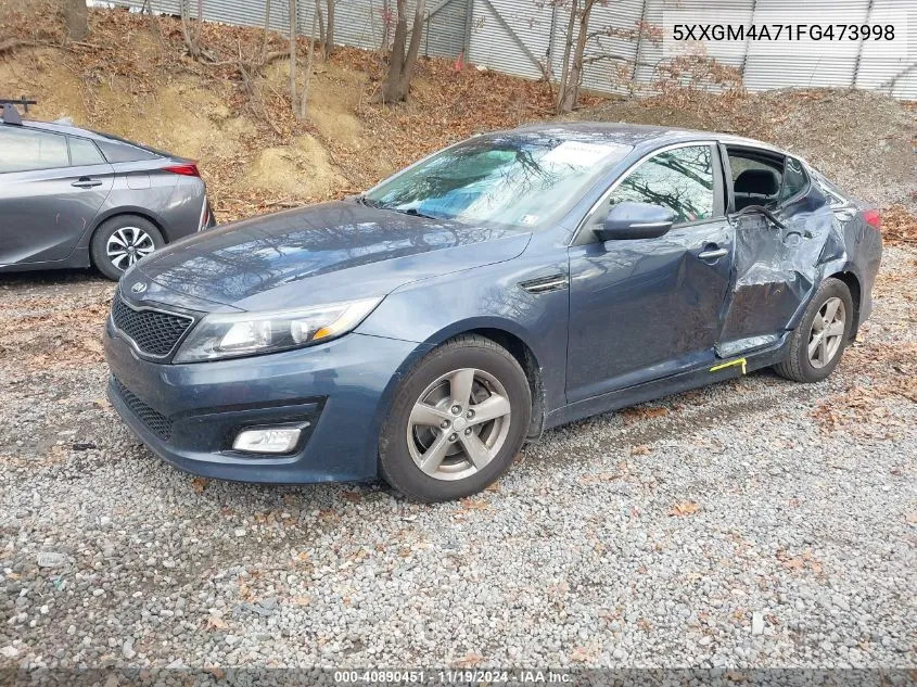 2015 Kia Optima Lx VIN: 5XXGM4A71FG473998 Lot: 40890451