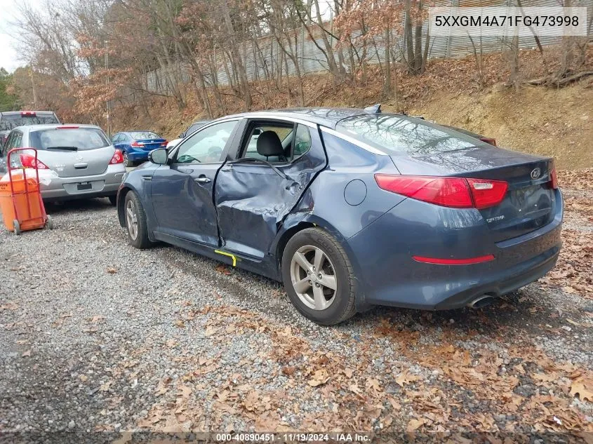 2015 Kia Optima Lx VIN: 5XXGM4A71FG473998 Lot: 40890451