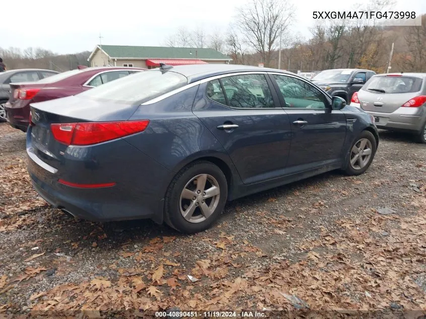 2015 Kia Optima Lx VIN: 5XXGM4A71FG473998 Lot: 40890451