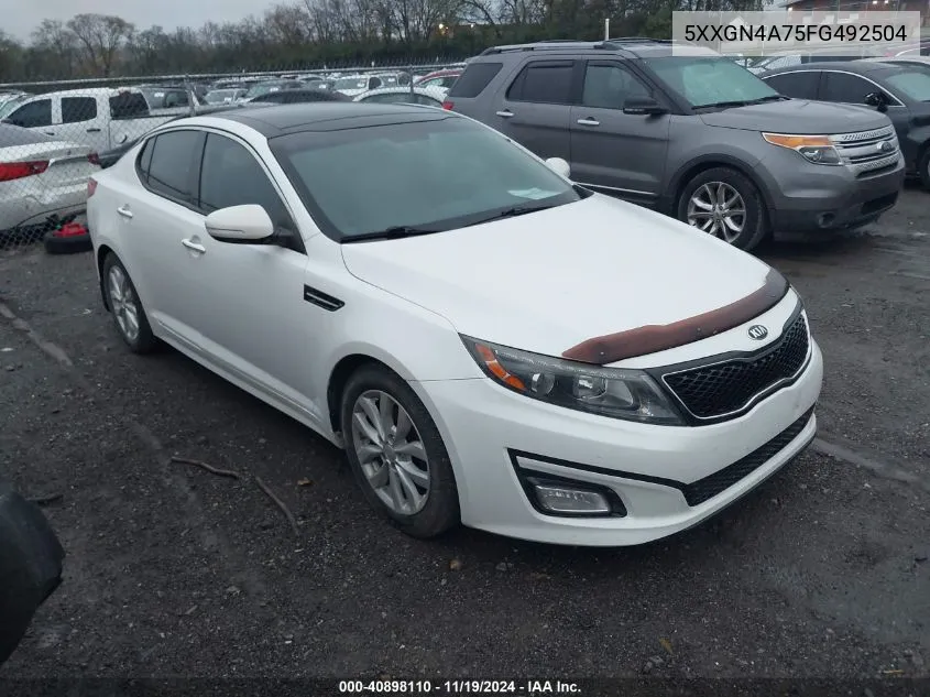 2015 Kia Optima Ex VIN: 5XXGN4A75FG492504 Lot: 40898110