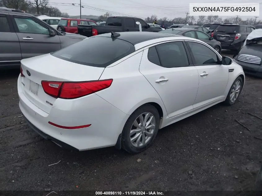 2015 Kia Optima Ex VIN: 5XXGN4A75FG492504 Lot: 40898110