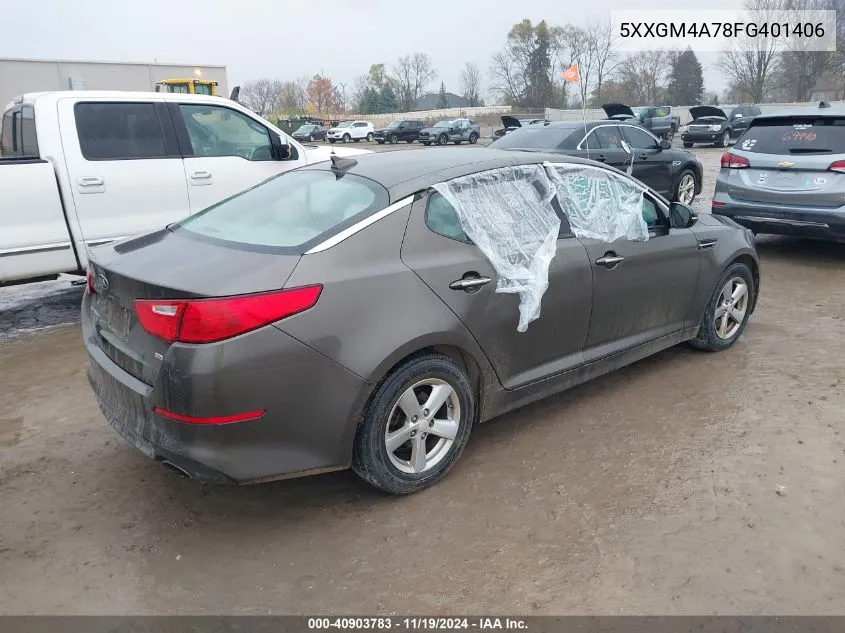 2015 Kia Optima Lx VIN: 5XXGM4A78FG401406 Lot: 40903783