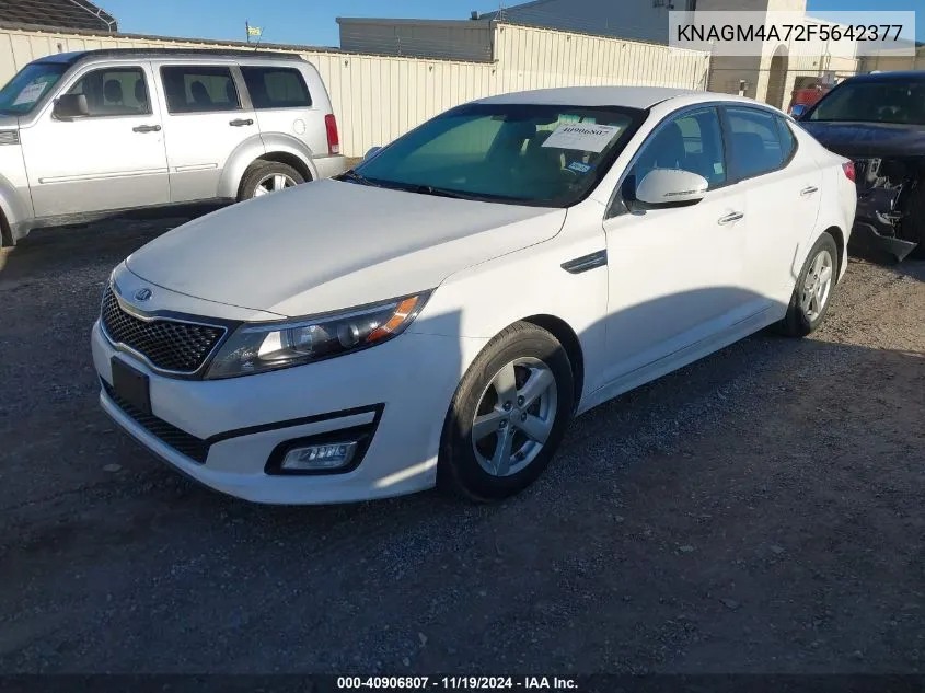 2015 Kia Optima Lx VIN: KNAGM4A72F5642377 Lot: 40906807