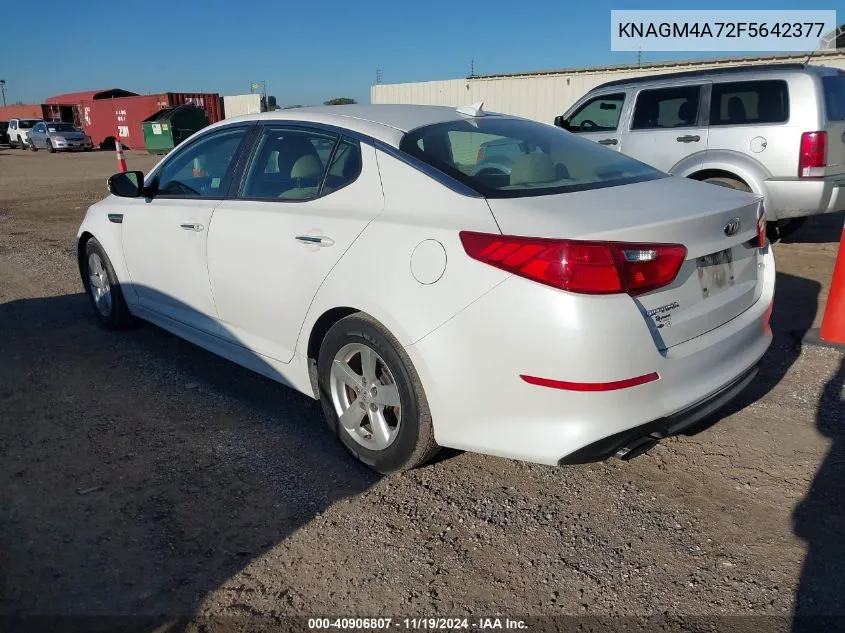 2015 Kia Optima Lx VIN: KNAGM4A72F5642377 Lot: 40906807