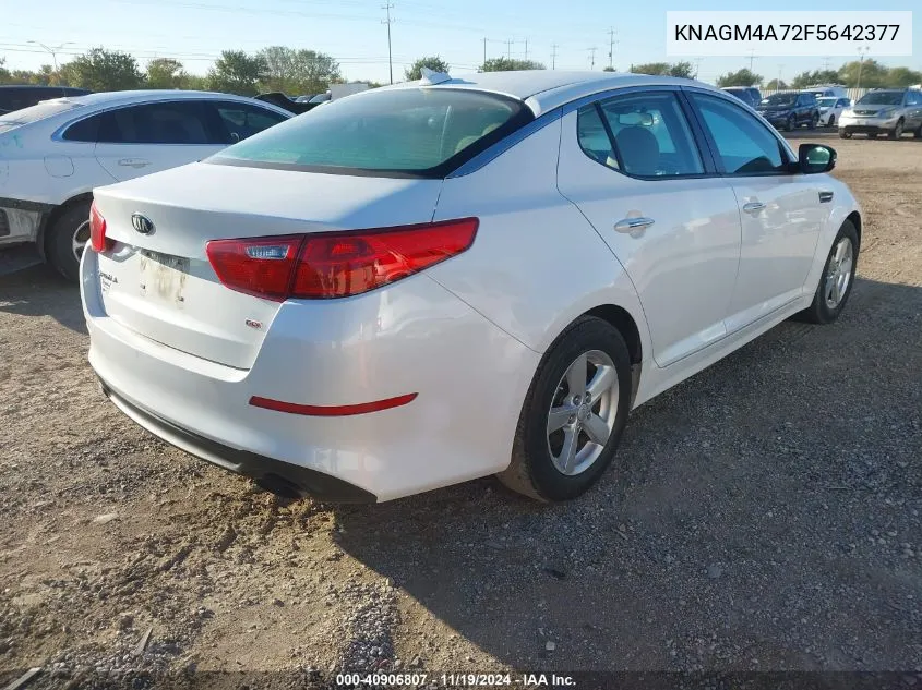 2015 Kia Optima Lx VIN: KNAGM4A72F5642377 Lot: 40906807