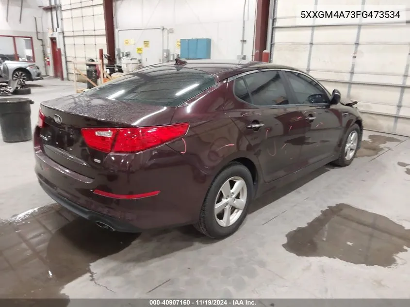 2015 Kia Optima Lx VIN: 5XXGM4A73FG473534 Lot: 40907160