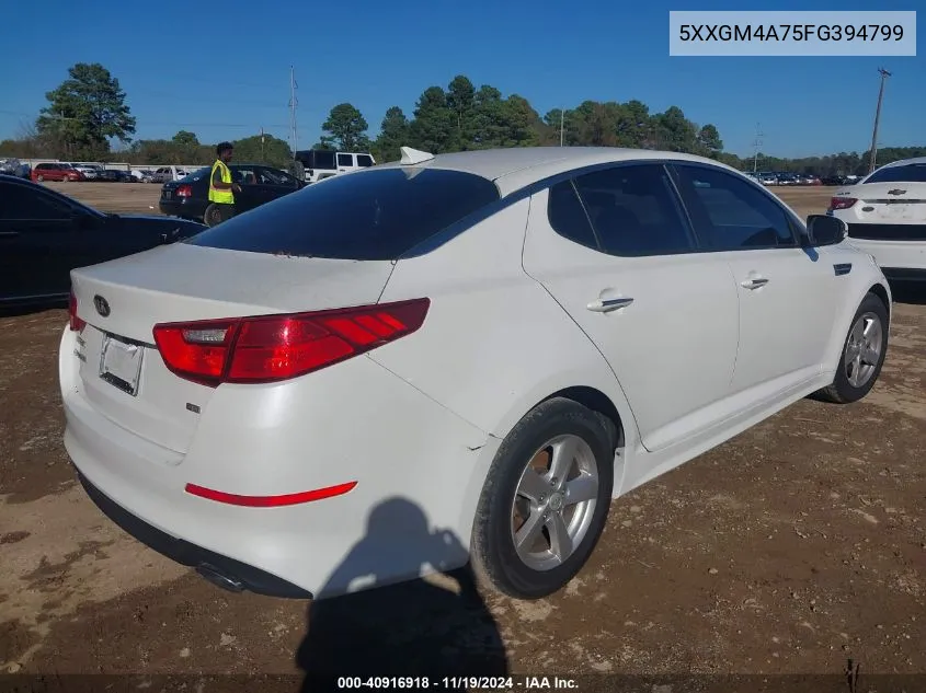 2015 Kia Optima Lx VIN: 5XXGM4A75FG394799 Lot: 40916918