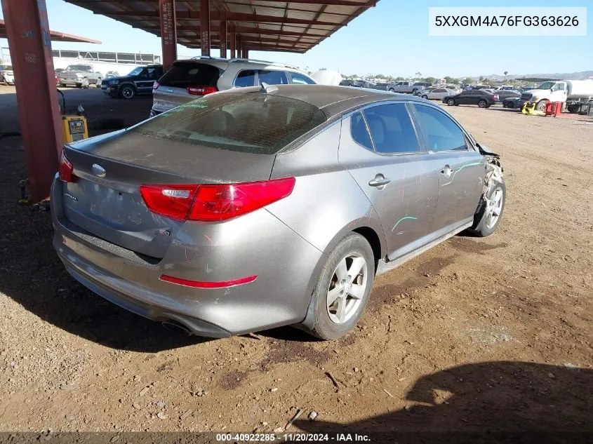 2015 Kia Optima Lx VIN: 5XXGM4A76FG363626 Lot: 40922285