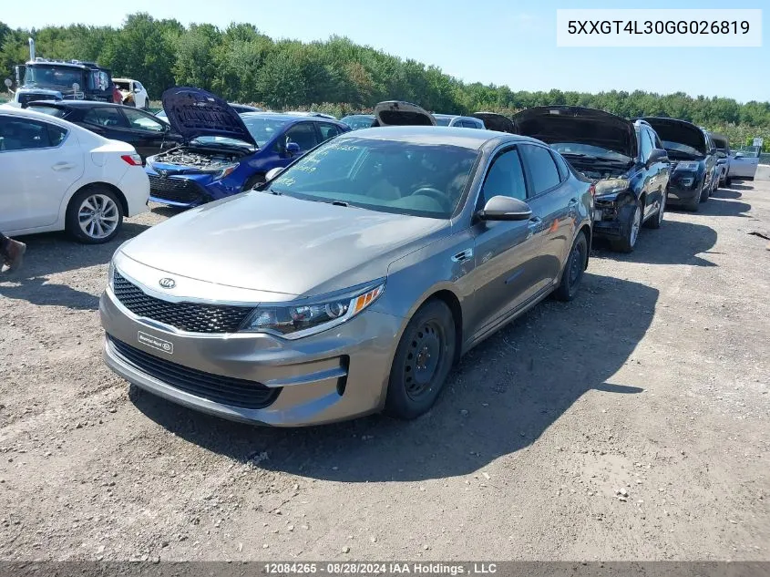 2016 Kia Optima VIN: 5XXGT4L30GG026819 Lot: 12084265