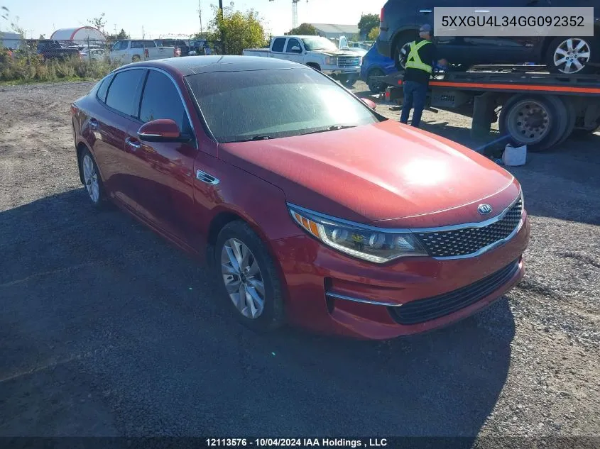 5XXGU4L34GG092352 2016 Kia Optima