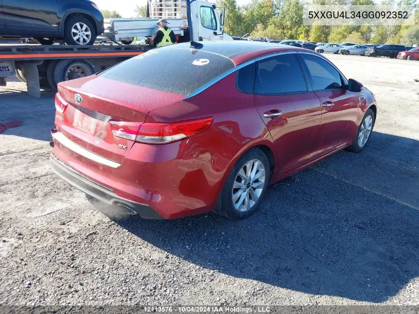 5XXGU4L34GG092352 2016 Kia Optima