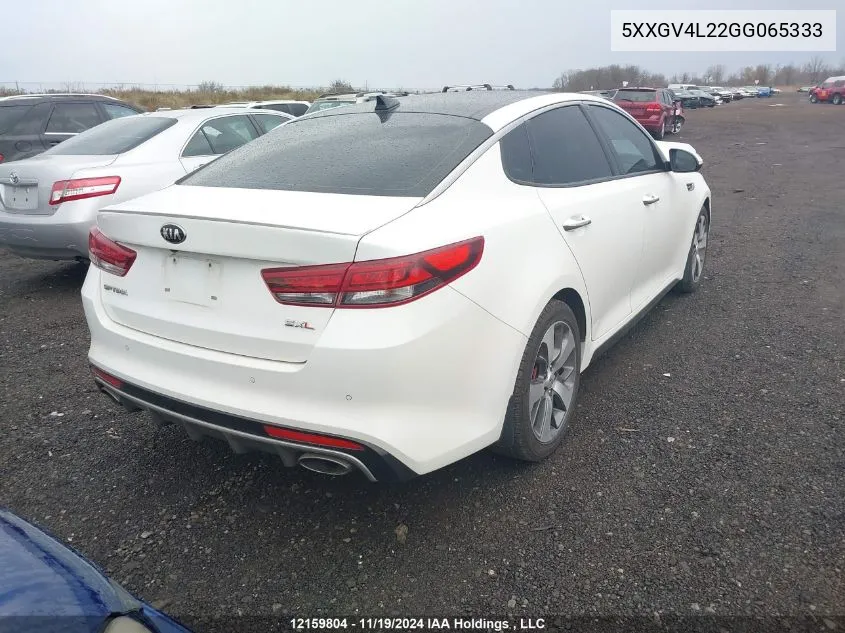 2016 Kia Optima VIN: 5XXGV4L22GG065333 Lot: 12159804