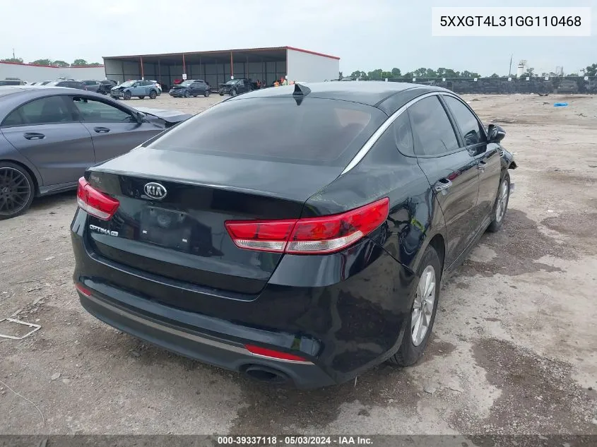 5XXGT4L31GG110468 2016 Kia Optima Lx