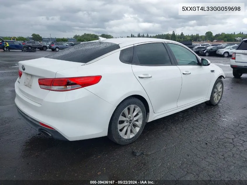 2016 Kia Optima Lx VIN: 5XXGT4L33GG059698 Lot: 39436167