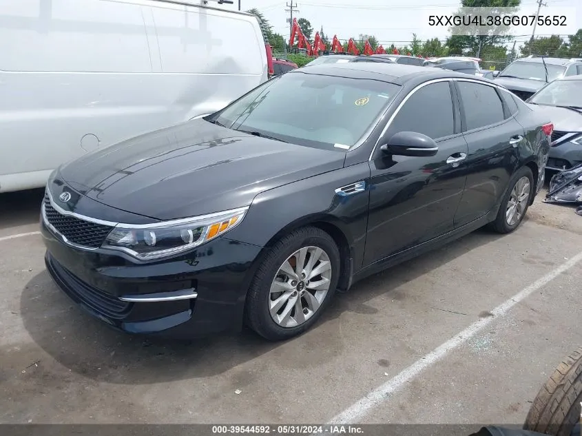 5XXGU4L38GG075652 2016 Kia Optima Ex