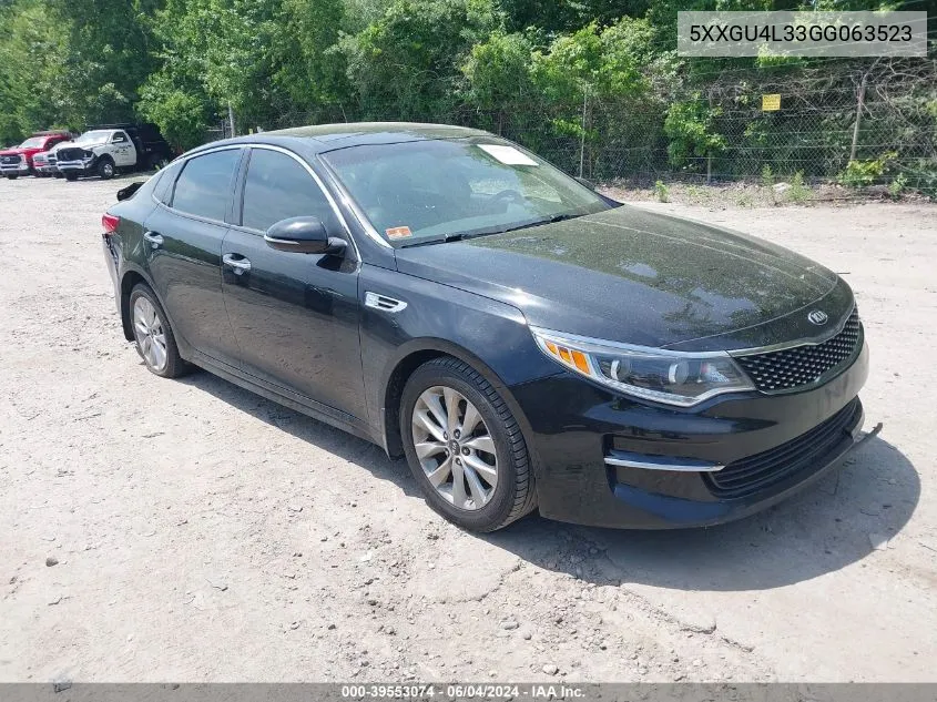 2016 Kia Optima Ex VIN: 5XXGU4L33GG063523 Lot: 39553074