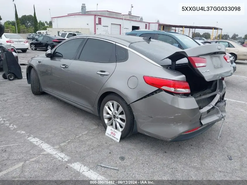 5XXGU4L37GG033098 2016 Kia Optima Ex