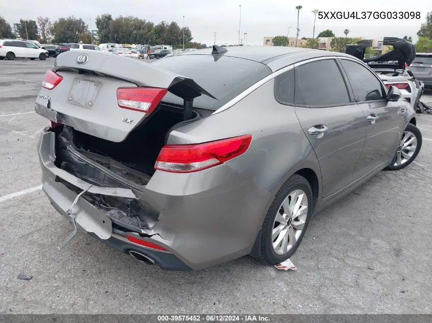 2016 Kia Optima Ex VIN: 5XXGU4L37GG033098 Lot: 39575452