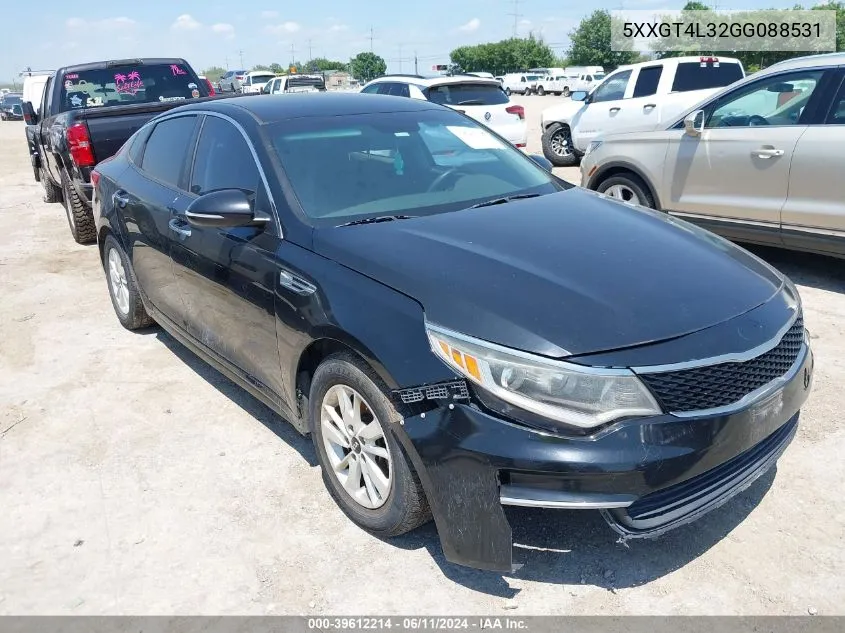 2016 Kia Optima Lx VIN: 5XXGT4L32GG088531 Lot: 39612214