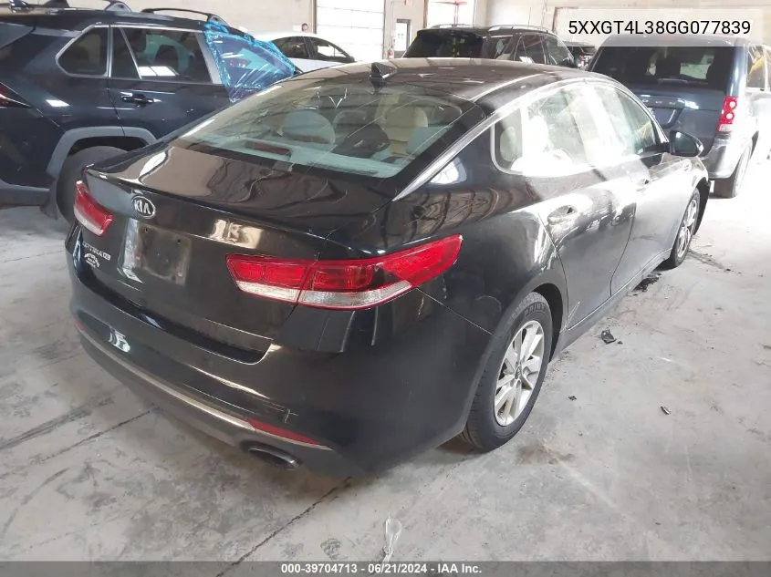 2016 Kia Optima Lx VIN: 5XXGT4L38GG077839 Lot: 39704713