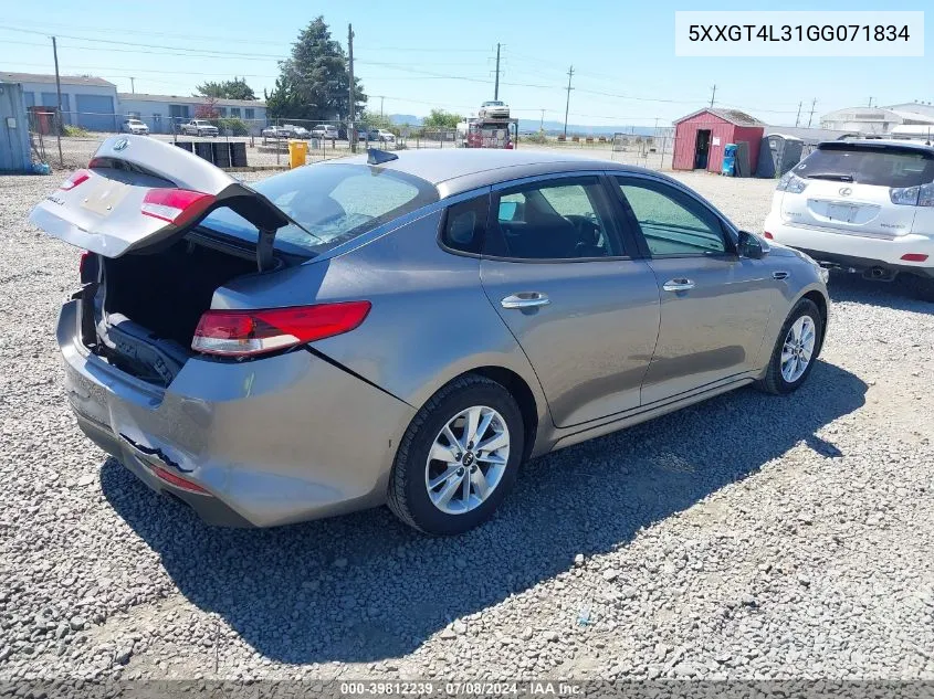 2016 Kia Optima Lx VIN: 5XXGT4L31GG071834 Lot: 39812239