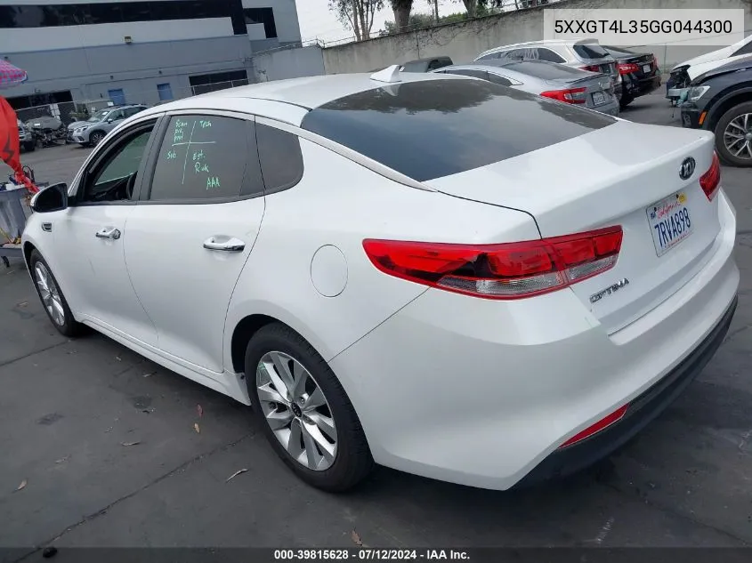 5XXGT4L35GG044300 2016 Kia Optima Lx