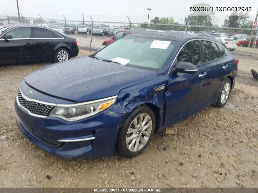 5XXGU4L3XGG012942 2016 Kia Optima Ex