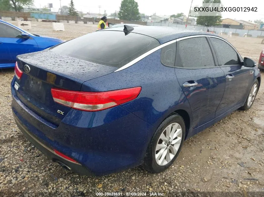 5XXGU4L3XGG012942 2016 Kia Optima Ex