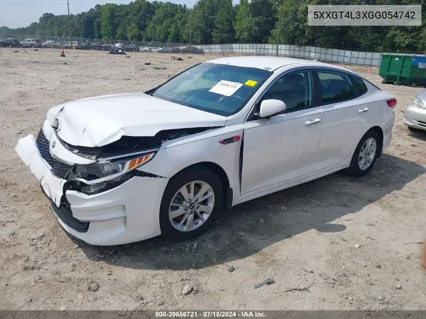 2016 Kia Optima Lx VIN: 5XXGT4L3XGG054742 Lot: 39856721