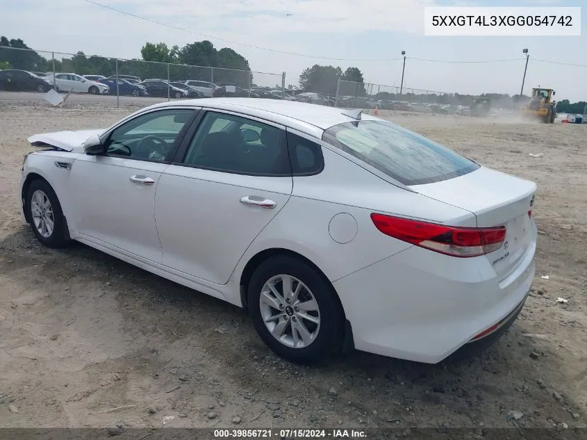 5XXGT4L3XGG054742 2016 Kia Optima Lx