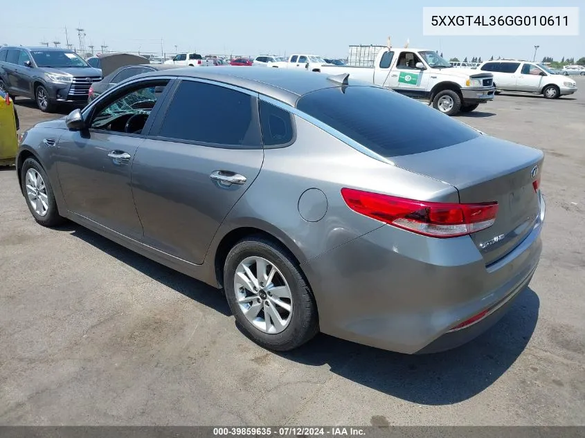 5XXGT4L36GG010611 2016 Kia Optima Lx