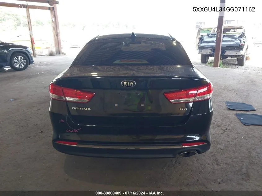 2016 Kia Optima Ex VIN: 5XXGU4L34GG071162 Lot: 39869489