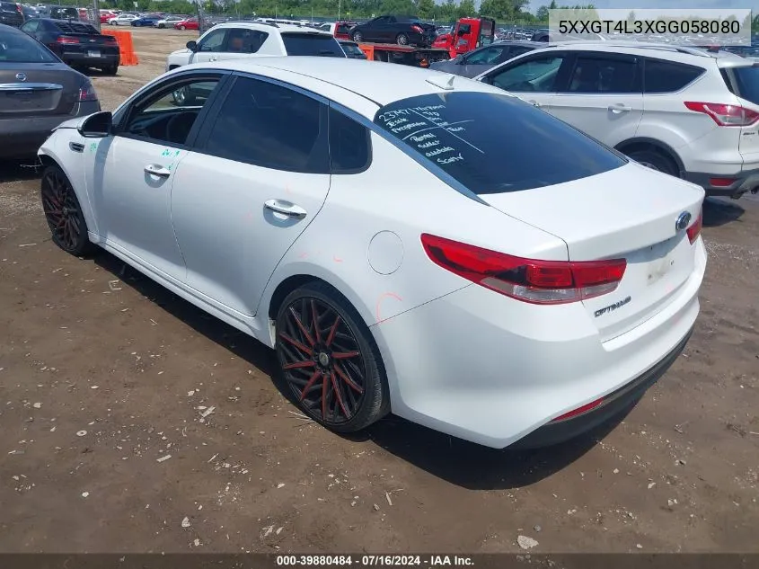 2016 Kia Optima Lx VIN: 5XXGT4L3XGG058080 Lot: 39880484