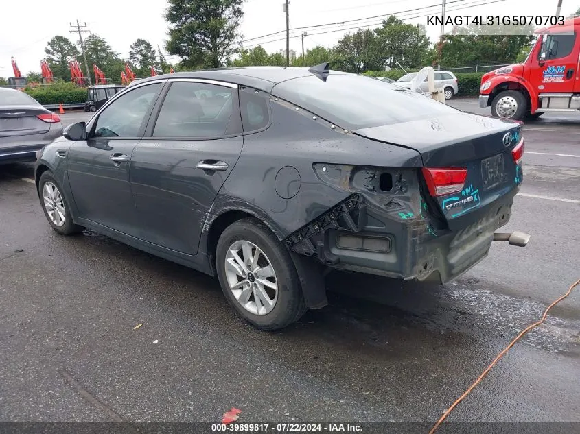 KNAGT4L31G5070703 2016 Kia Optima Lx