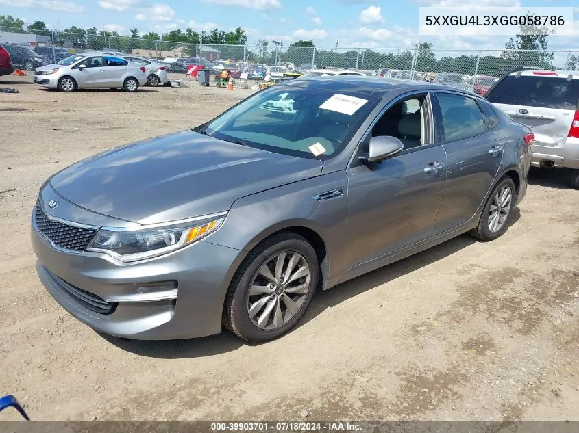 5XXGU4L3XGG058786 2016 Kia Optima Ex