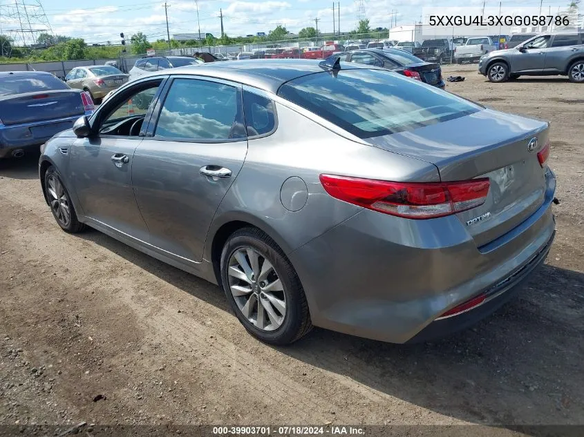 2016 Kia Optima Ex VIN: 5XXGU4L3XGG058786 Lot: 39903701