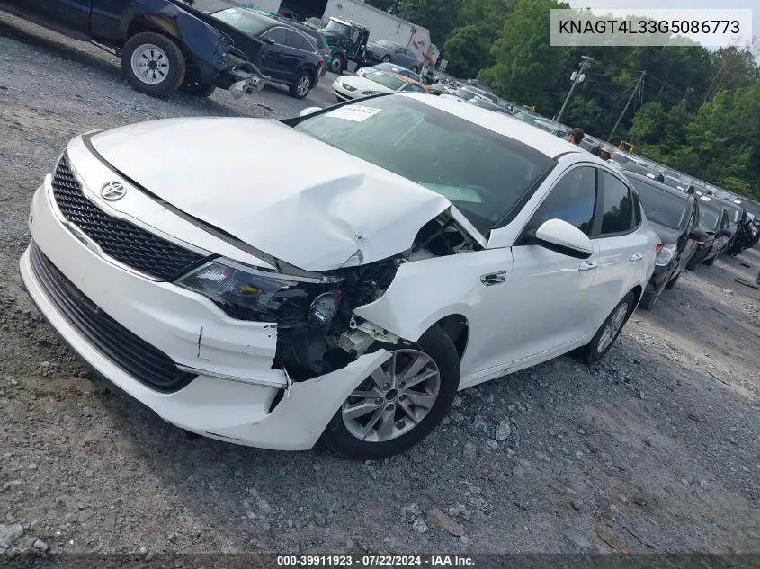 2016 Kia Optima Lx VIN: KNAGT4L33G5086773 Lot: 39911923