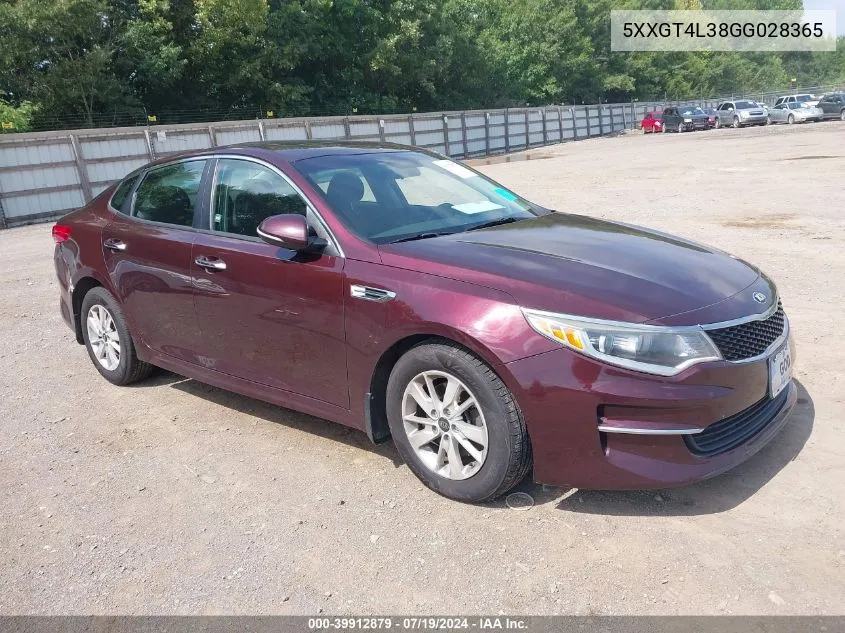 5XXGT4L38GG028365 2016 Kia Optima Lx