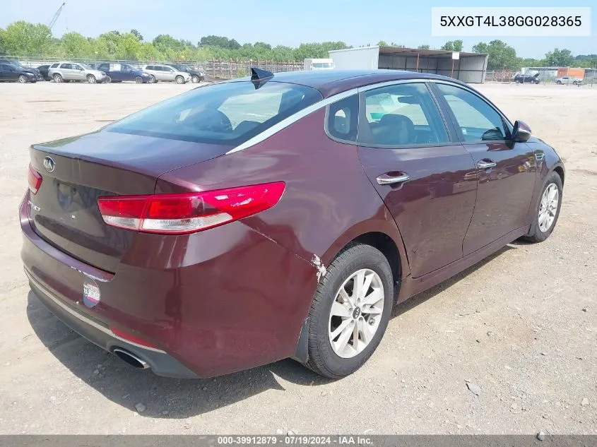 5XXGT4L38GG028365 2016 Kia Optima Lx