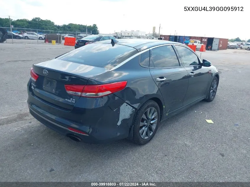 2016 Kia Optima Ex VIN: 5XXGU4L39GG095912 Lot: 39918803