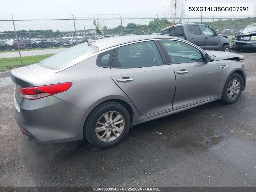 5XXGT4L35GG007991 2016 Kia Optima Lx