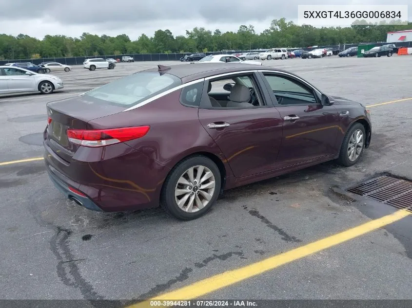 5XXGT4L36GG006834 2016 Kia Optima Lx